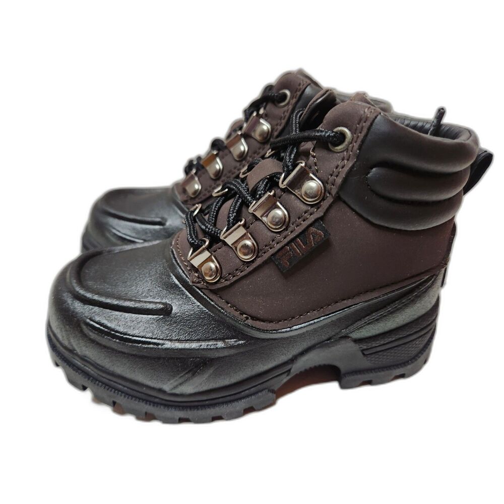 Fila WeatherTec Hiking Shoes Little Kids Size 11 Espresso/Black